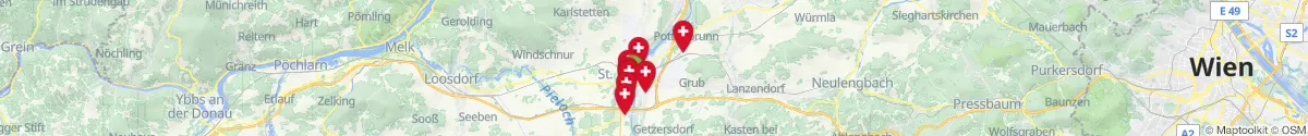 Map view for Pharmacies emergency services nearby Ratzersdorf (Sankt Pölten (Stadt), Niederösterreich)